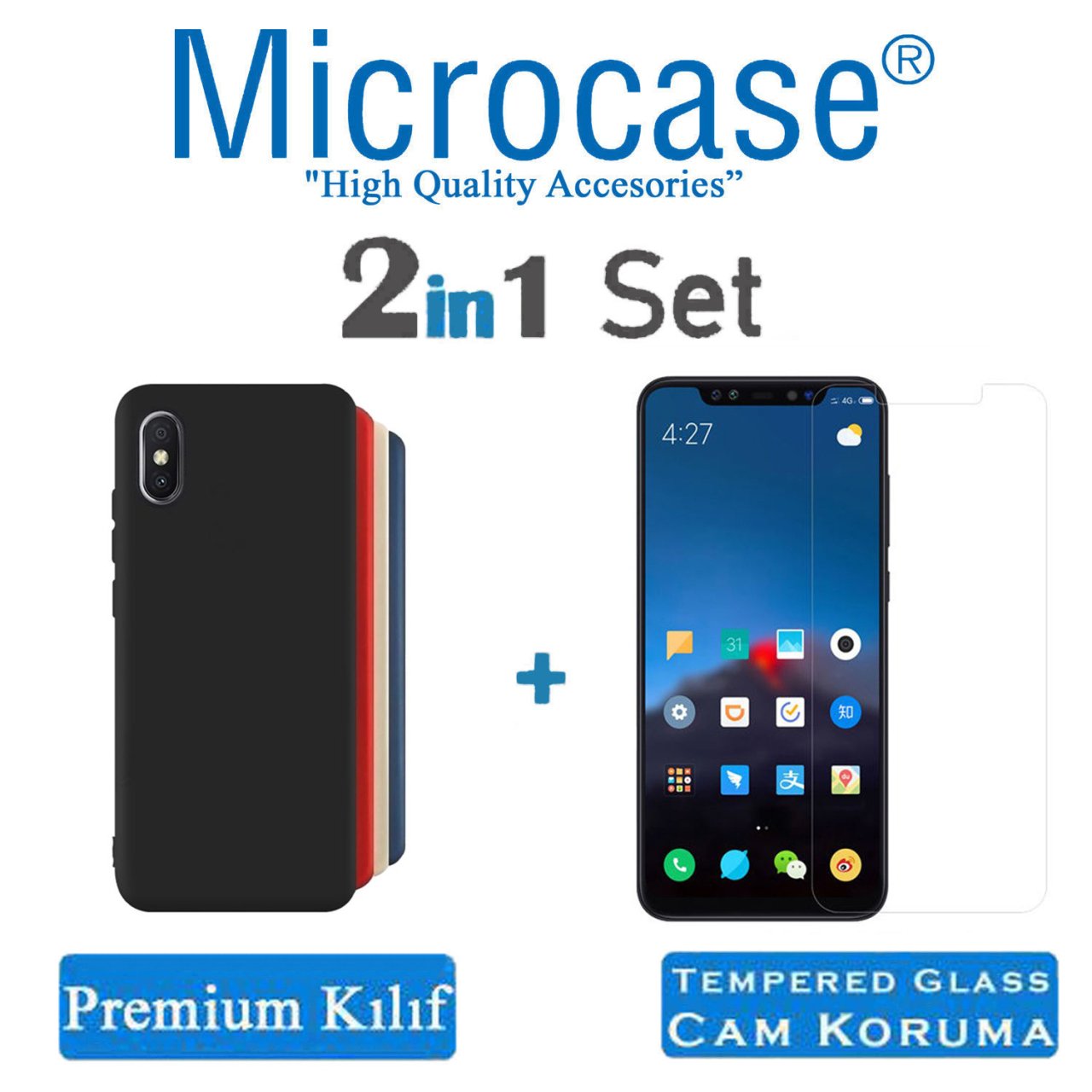 Xiaomi Mi 8 Pro Premium Matte Silikon Kılıf + CAM (SEÇİN)