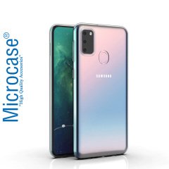 Microcase Samsung Galaxy M31 0.2 mm Ultra İnce Soft Silikon Kılıf - Şeffaf + Tempered Glass Cam Koruma