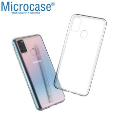 Microcase Samsung Galaxy M31 0.2 mm Ultra İnce Soft Silikon Kılıf - Şeffaf + Tempered Glass Cam Koruma