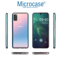 Microcase Samsung Galaxy M31 0.2 mm Ultra İnce Soft Silikon Kılıf - Şeffaf + Tempered Glass Cam Koruma
