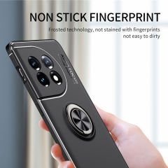 Microcase OnePlus Ace 2/OnePlus 11R Focus Serisi Yüzük Standlı Silikon Kılıf - Siyah AL3363