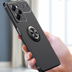 Microcase OnePlus Ace 2/OnePlus 11R Focus Serisi Yüzük Standlı Silikon Kılıf - Siyah AL3363