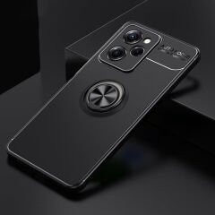 Microcase OnePlus Ace 2/OnePlus 11R Focus Serisi Yüzük Standlı Silikon Kılıf - Siyah AL3363