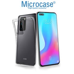 Microcase Huawei P40 0.2 mm Ultra İnce Soft Silikon Kılıf - Şeffaf + Tempered Glass Cam Koruma