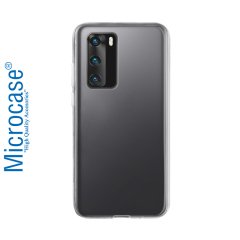 Microcase Huawei P40 0.2 mm Ultra İnce Soft Silikon Kılıf - Şeffaf + Tempered Glass Cam Koruma