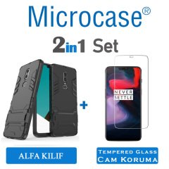 Microcase OnePlus 6 Alfa Serisi Armor Standlı Kılıf - Siyah