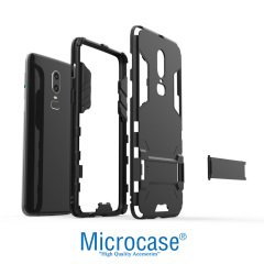 Microcase OnePlus 6 Alfa Serisi Armor Standlı Kılıf - Siyah