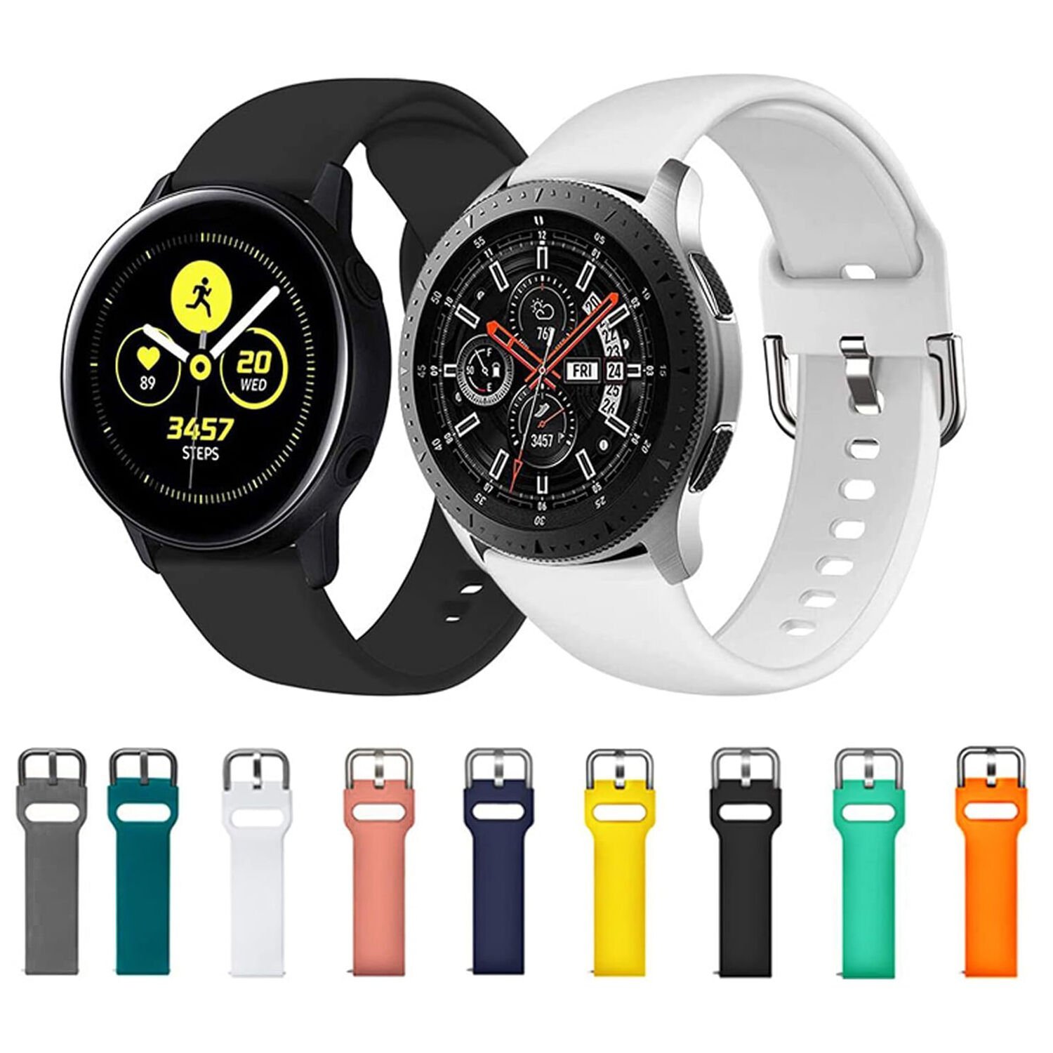 Microcase Samsung Watch Active 2 42 mm için Silikon Kordon Kayış - KY8