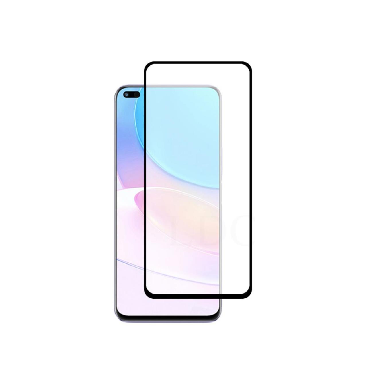 Microcase Huawei Nova 8i Tam Kaplayan Çerçeveli Cam - Siyah