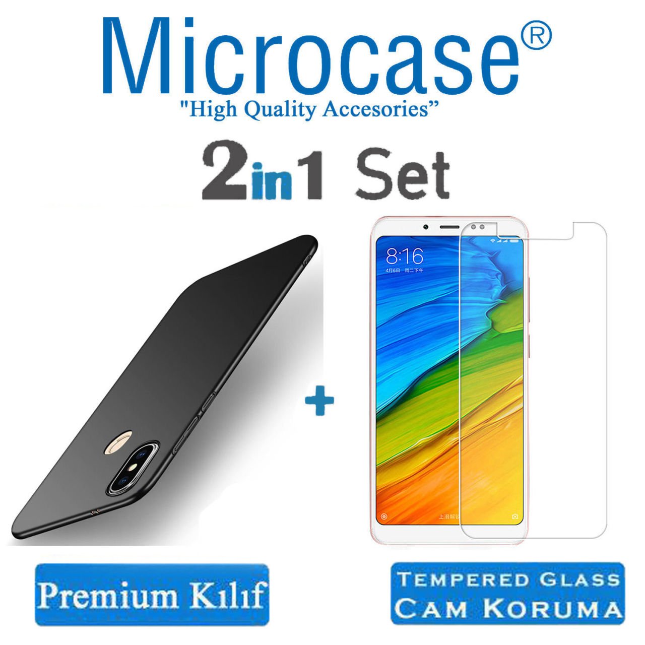 Microcase Xiaomi Redmi Note 5 Premium Matte Silikon Kılıf + CAM