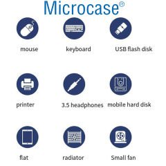 Microcase Type C + Çift Usb + 3.5mm Jack Girişli 4in1 Port Çoğaltıcı Hub Adaptör - AL4612