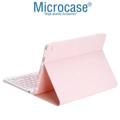 Microcase Xiaomi Redmi Pad Se 11 inch ile uyumlu Bluetooth Klavye ve Mouse + Standlı Kılıf - BKK6 Pembe