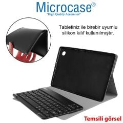 Microcase Xiaomi Redmi Pad Se 11 inch ile uyumlu Bluetooth Klavye ve Mouse + Standlı Kılıf - BKK6 Pembe