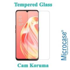 Microcase Oppo A31 0.2 mm İnce Soft Silikon Kılıf - Şeffaf + Tempered Glass Cam Koruma