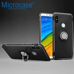 Xiaomi Redmi Note 5 Yüzük Standlı Armor Silikon Kılıf + CAM