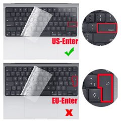 Microcase Macbook Air 13.6 M2 A2681 MLXW3TU/A Silikon Klavye Koruması US Şeffaf - AL3193