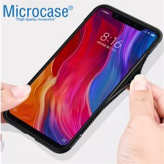 Microcase Xiaomi Mi 8 Yüzük Standlı Armor Silikon Kılıf + CAM