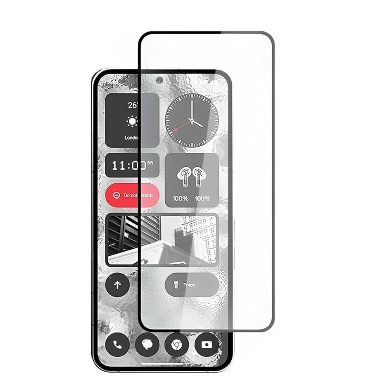 Microcase Nothing Phone 2A Tam Kaplayan Çerçeveli Tempered Ekran Koruyucu -AL3276