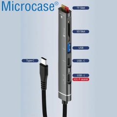 Microcase 5in1 USB 3.0 Type-C to SD-TF Kart Okuyuculu USB Çevirici Çoğaltıcı Hub - AL4613