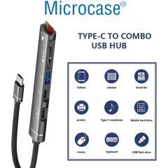 Microcase 5in1 USB 3.0 Type-C to SD-TF Kart Okuyuculu USB Çevirici Çoğaltıcı Hub - AL4613