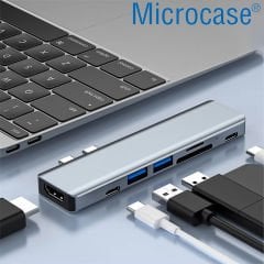 Microcase 7in2 Type-c To USB3.0 + USB2.0 + PD + HDMI + SD/TF Kart Çoğaltıcı - AL4617