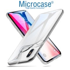 Microcase iPhone X İnce Soft Silikon Kılıf + 3D Curved Cam Beyaz