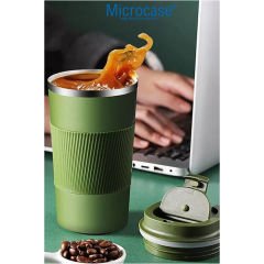Microcase 304 Paslanmaz Çelik 500 Ml Kaydırmaz Lastikli Termos Bardak Mug - AL5027