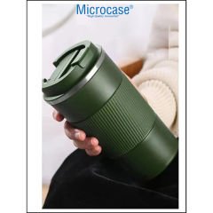 Microcase 304 Paslanmaz Çelik 500 Ml Kaydırmaz Lastikli Termos Bardak Mug - AL5027