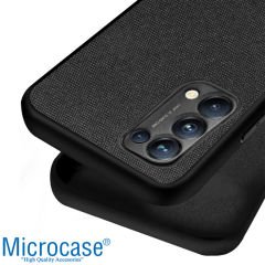 Microcase Oppo Reno 5 (5G) Fabrik Serisi Kumaş ve Deri Desen Kılıf (SEÇENEKLİ)