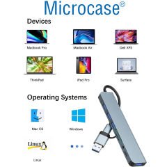 Microcase Type C to USB 3.0 7in1 Port Çoğaltıcı Hub Adaptör - AL4615