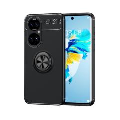 Microcase Huawei P50 Pro Focus Serisi Yüzük Standlı Silikon Kılıf - Siyah