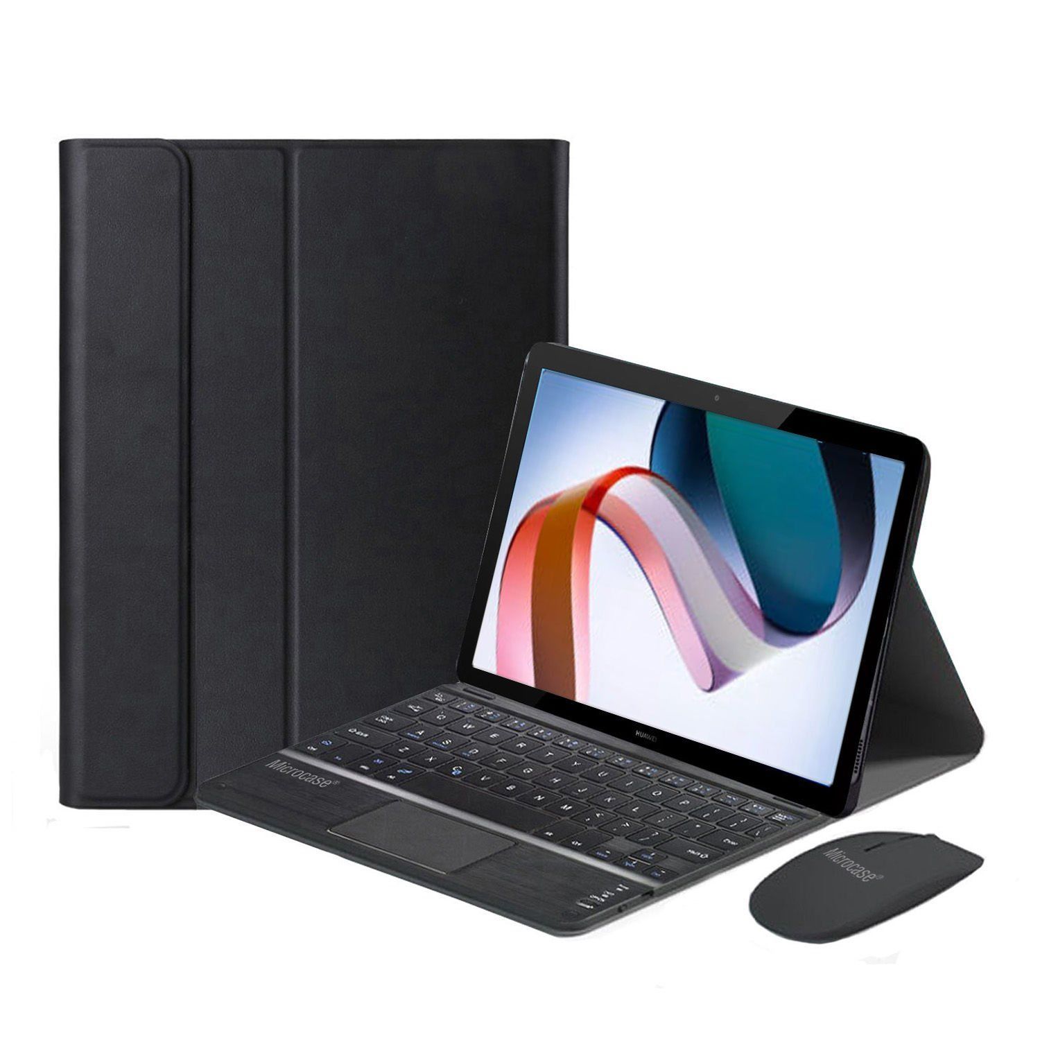 Microcase Lenovo Tab P12 TB370FU 12.7 inch Tablet Bluetooth Touchpad Klavye + Bluetooth Mouse + Standlı Kılıf - BKK7