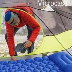 Microcase Su Geçirmez Pompasız Ayakla Şişen Tek Kişilik Katlanabilir Şişme Outdoor Kamp Yatağı AL4525