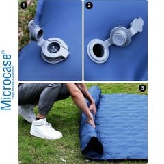 Microcase Su Geçirmez Pompasız Ayakla Şişen Tek Kişilik Katlanabilir Şişme Outdoor Kamp Yatağı AL4525