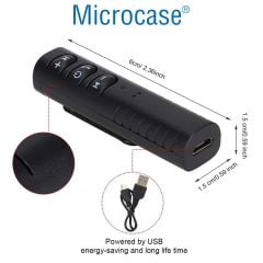 Microcase ARS-WR05 Şarjlı Araç Aux Bluetooth Adaptör Müzik Çalar Aux Girişli Araç Kiti - AL4647