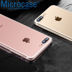 Microcase iPhone 8 Plus İnce Silikon Kılıf + 3D Curved Cam Siyah