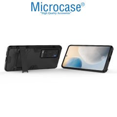 Microcase Vivo X60 Pro Plus Alfa Armor Standlı Perfect Koruma Kılıf - Siyah