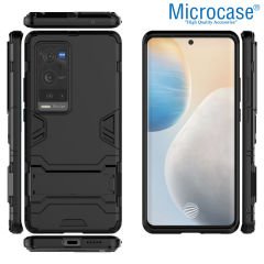 Microcase Vivo X60 Pro Plus Alfa Armor Standlı Perfect Koruma Kılıf - Siyah