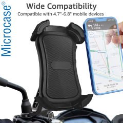 Microcase 360 Derece Döner Bisiklet Scooter Motor Aynadan Telefon Tutucu AL4576 Siyah