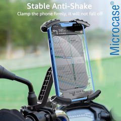 Microcase 360 Derece Döner Bisiklet Scooter Motor Aynadan Telefon Tutucu AL4576 Siyah