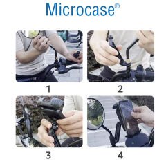Microcase 360 Derece Döner Bisiklet Scooter Motor Aynadan Telefon Tutucu AL4576 Siyah