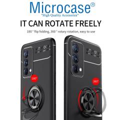 Microcase Realme GT Master Edition Focus Serisi Yüzük Standlı Silikon Kılıf - Siyah