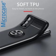 Microcase Realme GT Master Edition Focus Serisi Yüzük Standlı Silikon Kılıf - Siyah