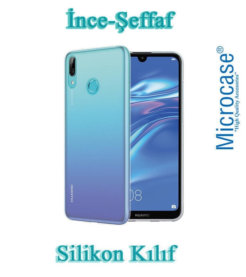 Microcase Huawei Y7 2019 0.2 mm İnce Soft Silikon Kılıf - Şeffaf