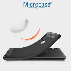Xiaomi Redmi Note 5 Brushed Carbon Fiber Silikon Kılıf + CAM