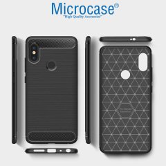 Xiaomi Redmi Note 5 Brushed Carbon Fiber Silikon Kılıf + CAM