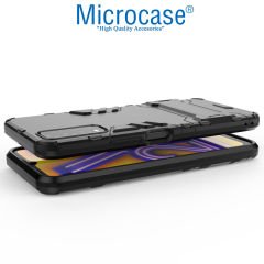 Microcase Vivo Y20S Alfa Armor Standlı Perfect Koruma Kılıf - Siyah