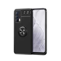 Microcase Realme GT 5G Focus Serisi Yüzük Standlı Silikon Kılıf - Siyah