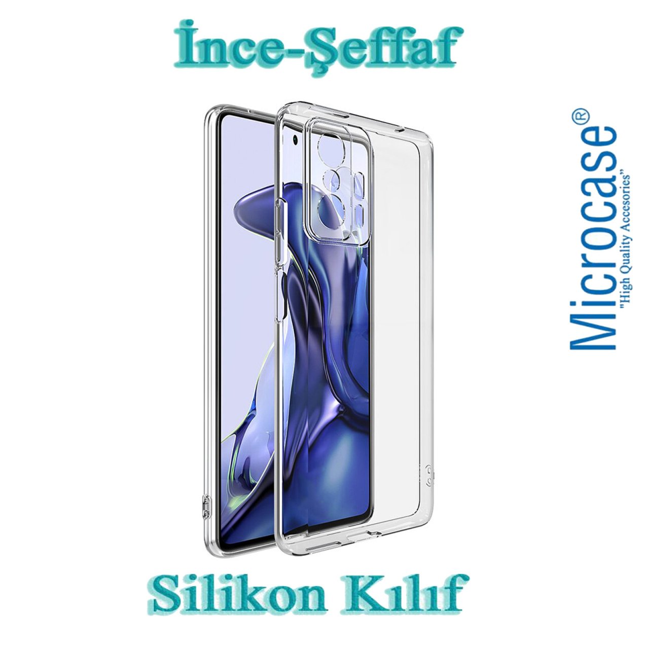 Microcase Xiaomi 11T - Xiaomi 11T Pro 0.2 mm Ultra İnce Soft Silikon Kılıf - Şeffaf
