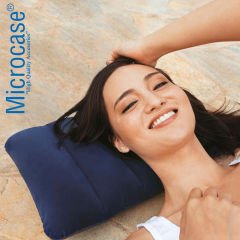 Microcase Kompakt ve Rahat Floklu Kumaş Şişme Kamp Çadır Seyahat Outdoor Yastık 43X28cm AL4523